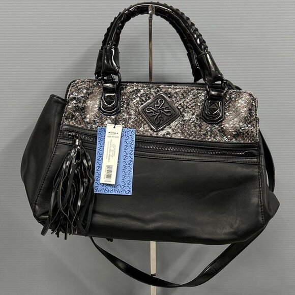 NWT Simply Vera Vera Wang Entry Satchel Black Mermaid - Picture 1 of 13